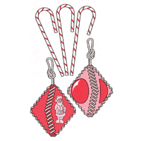 Candy Cane Diamond Ornaments
