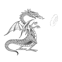 Dibujo de anillo de humo de fuego de dragón