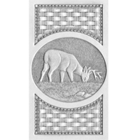 Grazing Deer Basketweave Design