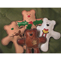 Motif d'ours en peluche en cuir