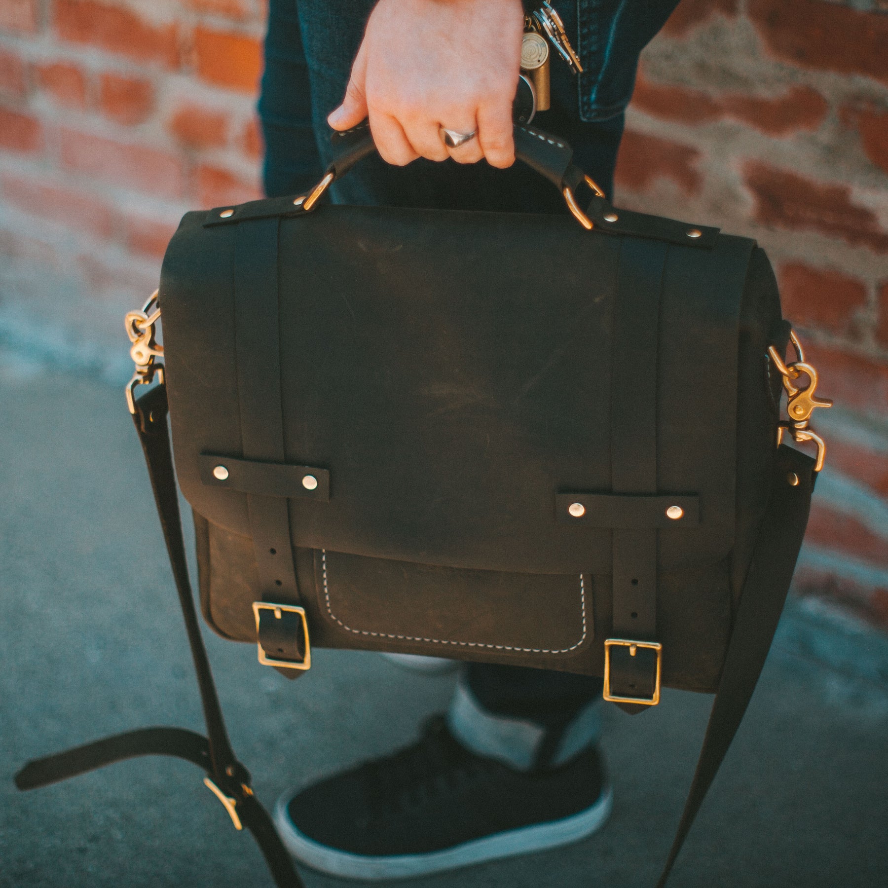 Legacy Brand Leather Satchel