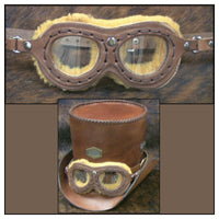 Lunettes d'aviateur en cuir steampunk