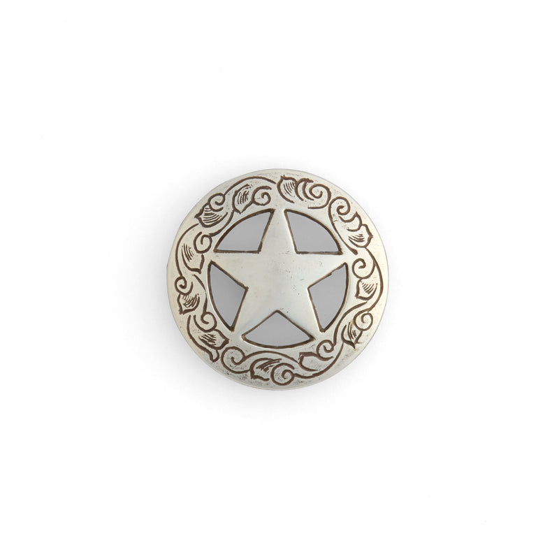 Conchos grabados con estrella de Texas