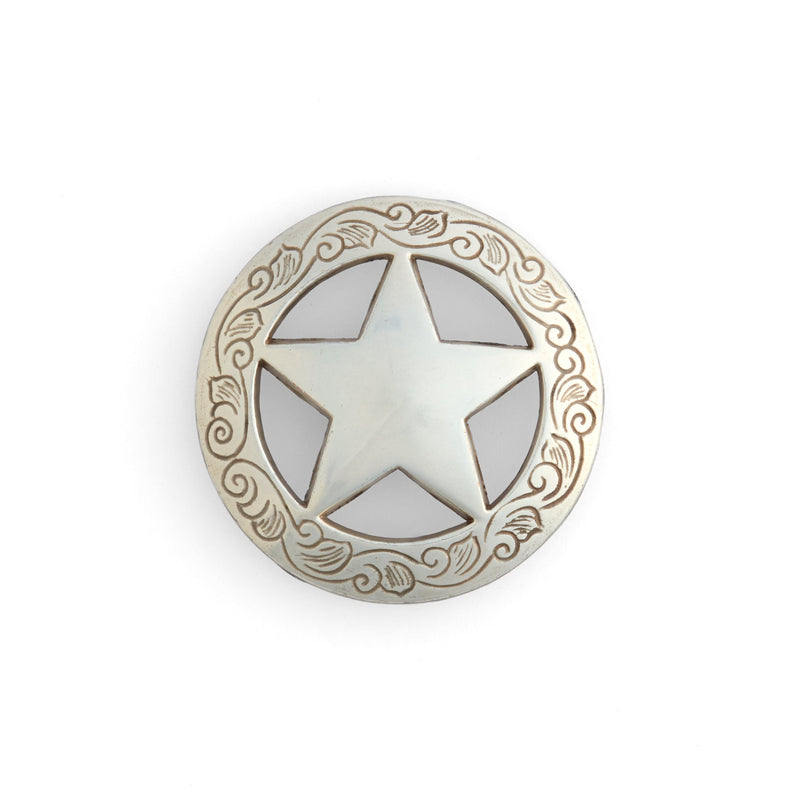 Conchos grabados con estrella de Texas