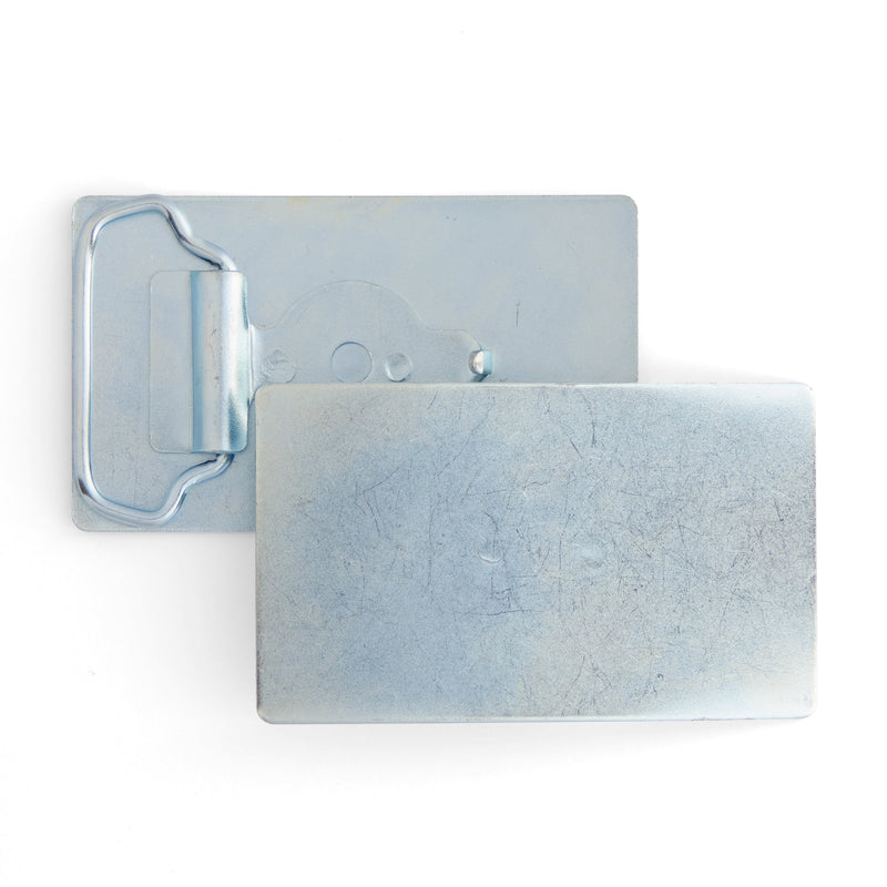 Hebilla rectangular en blanco mediana