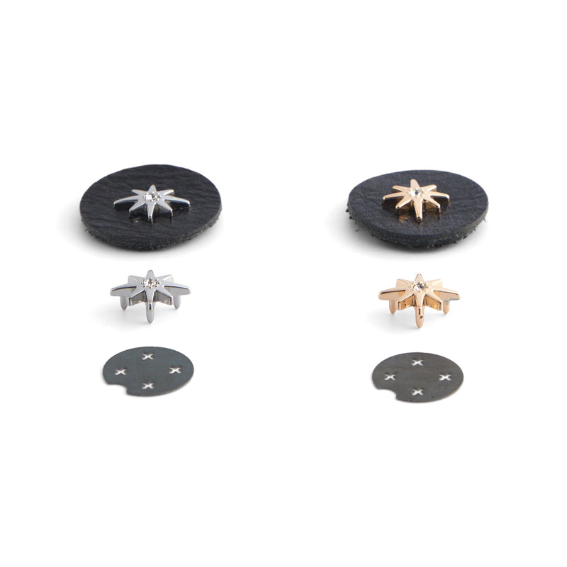 Paquete de 4 tachuelas decorativas con forma de estrella mística