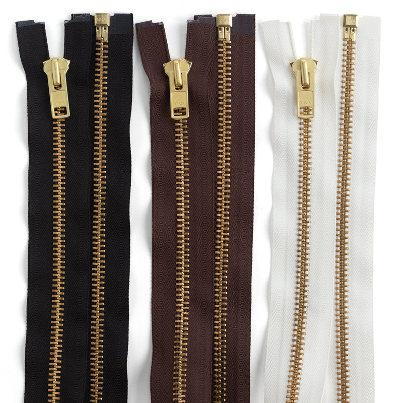 YKK #10 Brass Complete Chap Zipper
