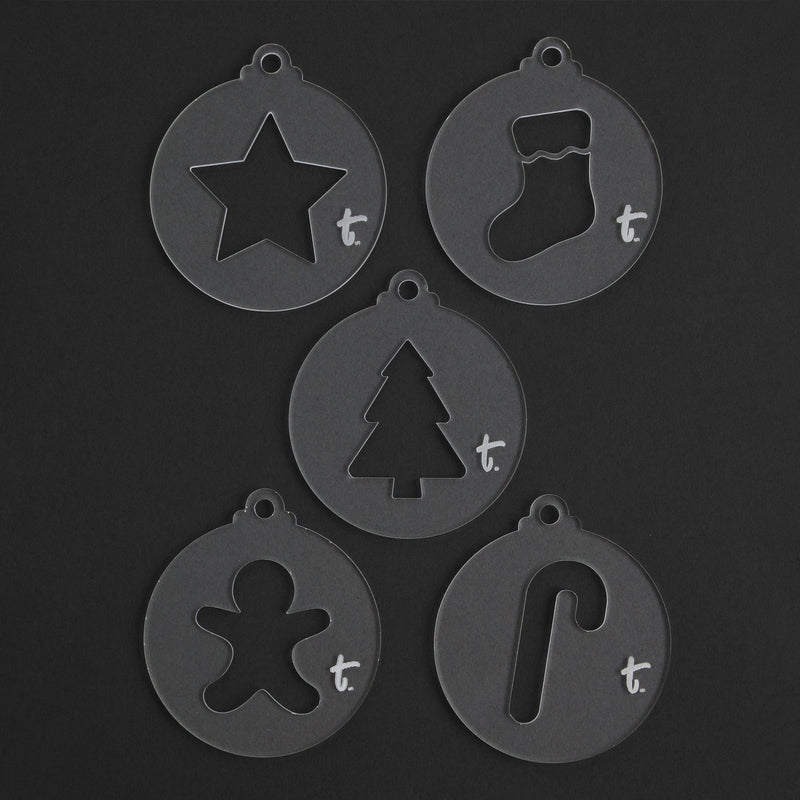 Conjunto de plantillas acrílicas de adornos navideños