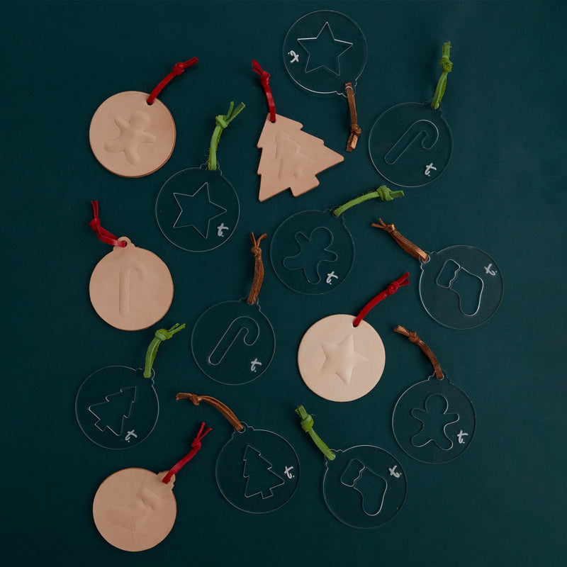 Conjunto de plantillas acrílicas de adornos navideños