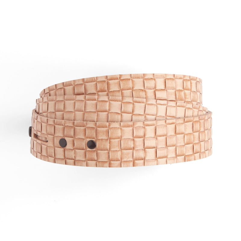Ceinture gaufrée à carreaux style panier vierge