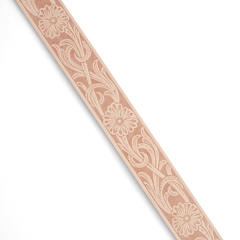 Courroie gaufrée florale pour ceinture (brut)