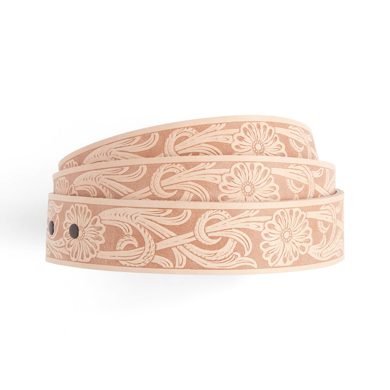 Courroie gaufrée florale pour ceinture (brut)