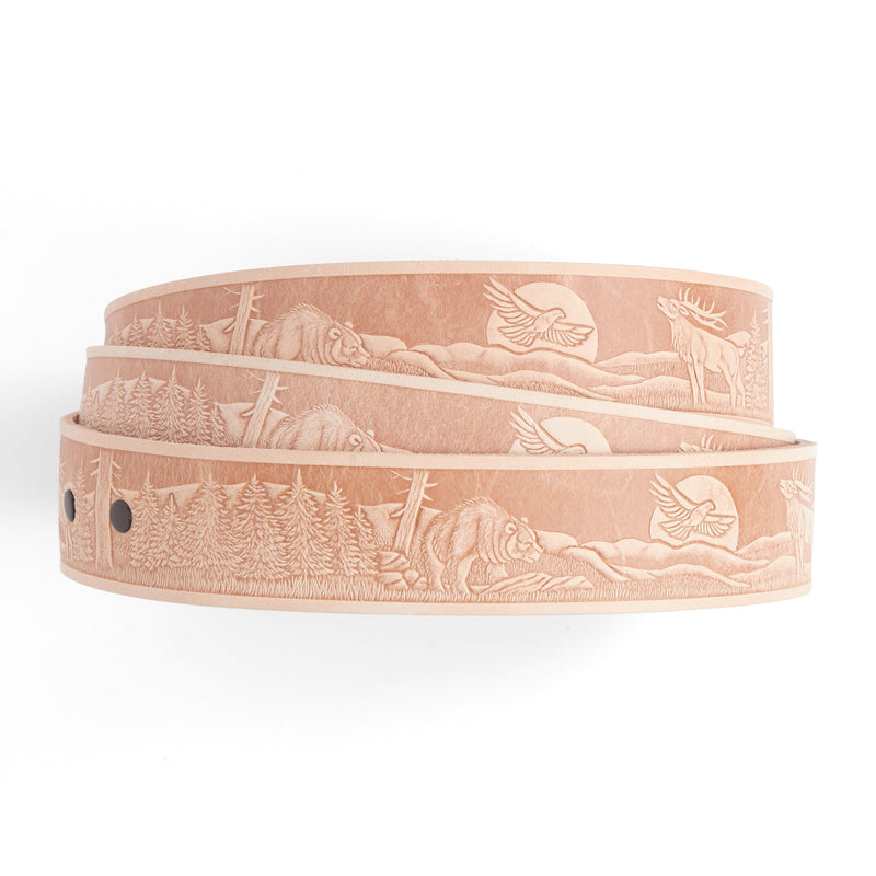 Flan de ceinture embossé animaux sauvages