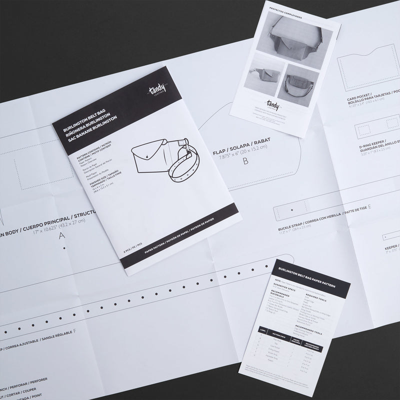 Patrón de papel para bolso con cinturón Burlington