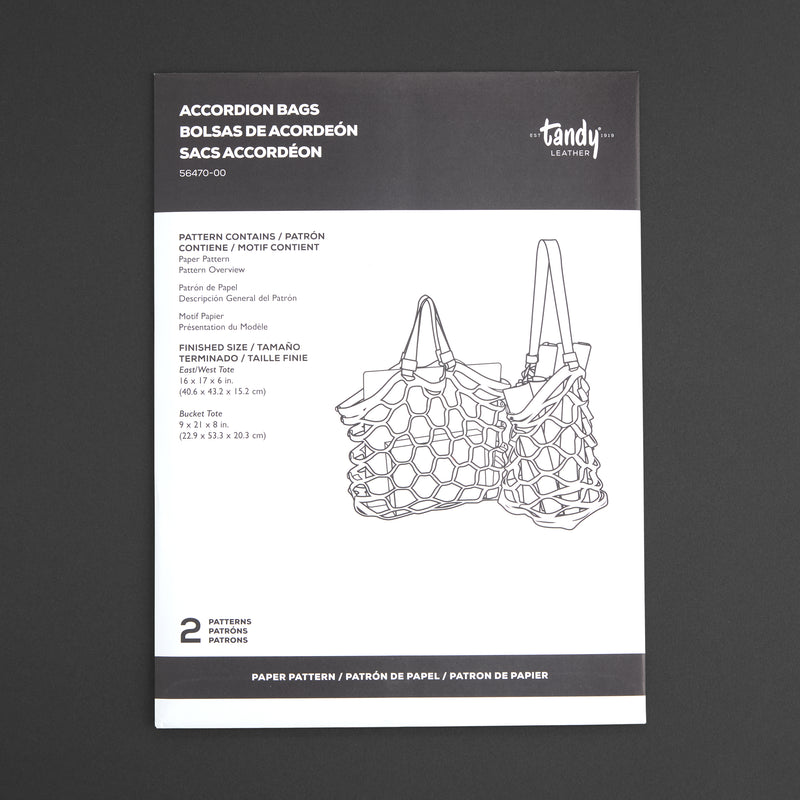 Patrón de papel para bolsas tipo acordeón