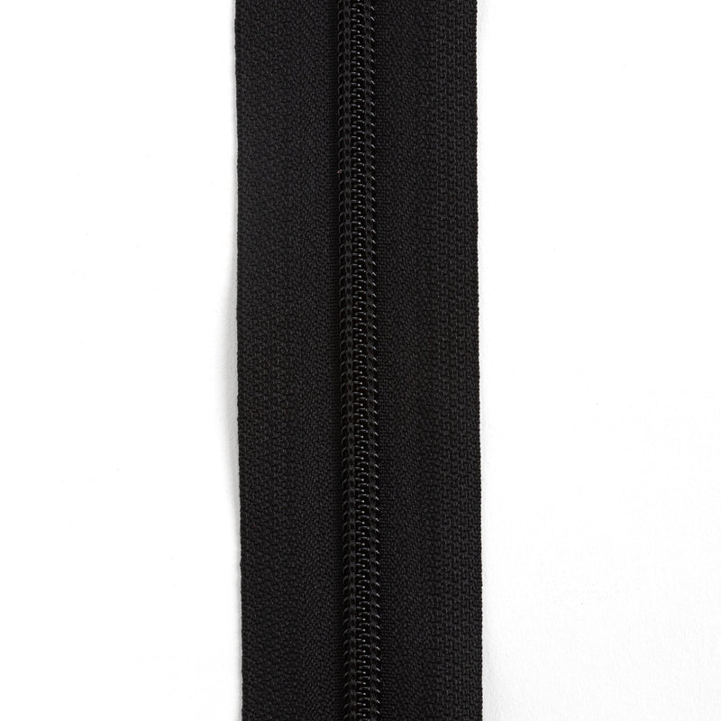 YKK #5 Black Nylon Zipper Tape by the Yard