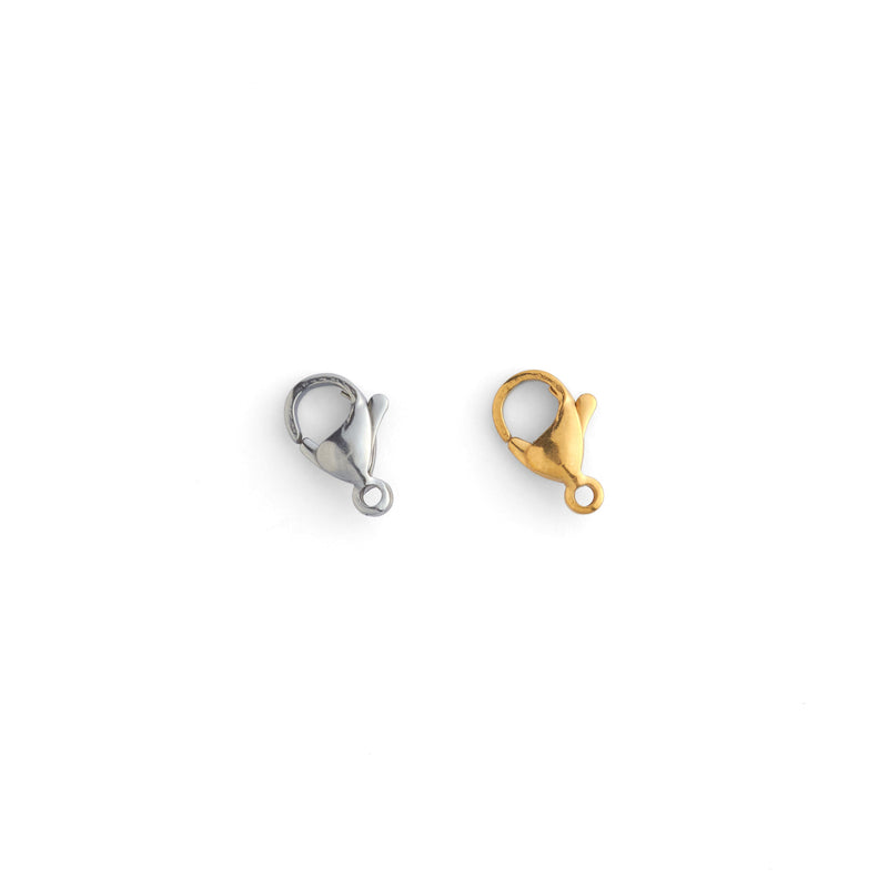 Lot de 10 fermoirs mousquetons en acier inoxydable