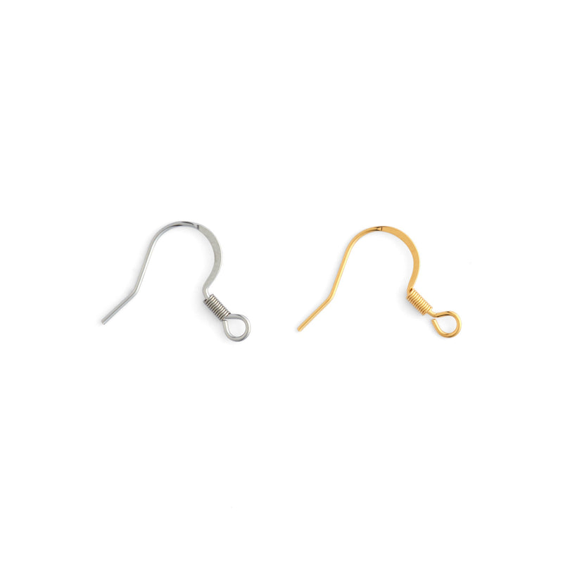 Crochets de boucles d'oreilles en acier inoxydable - Lot de 10