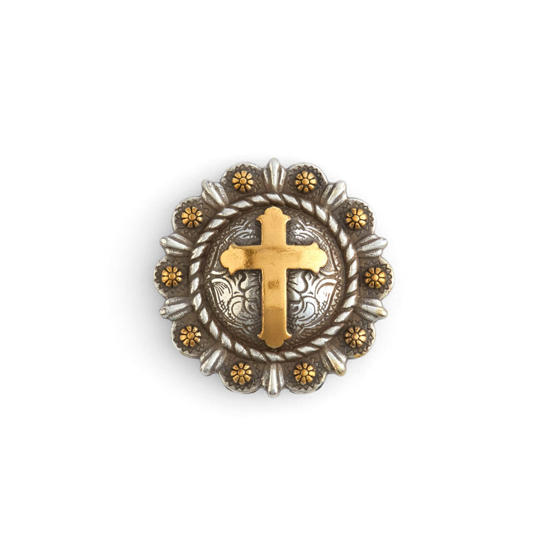 Conchos ronds aux baies cordées avec motif central
