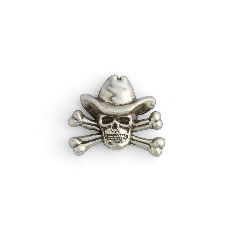 Concho de calavera y tibias cruzadas de vaquero