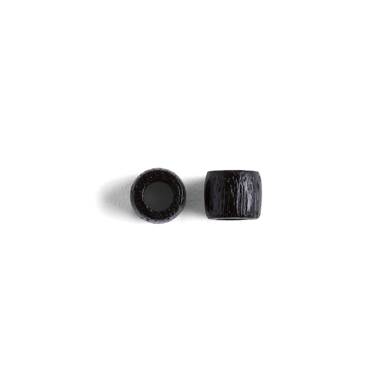 Cuentas de madera de nogal negras, paquete de 100
