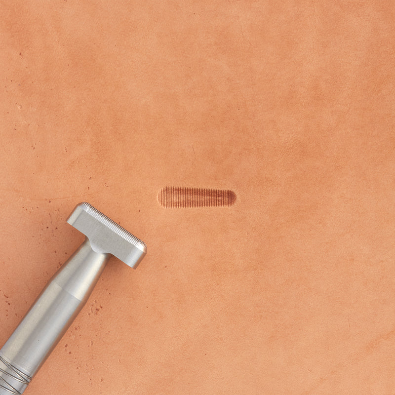 Grand tampon d'empreinte digitale horizontal ligné en acier inoxydable