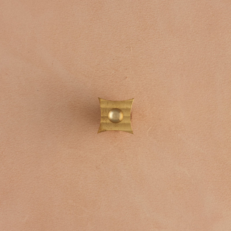Curved Square With Dot Brass Stamp