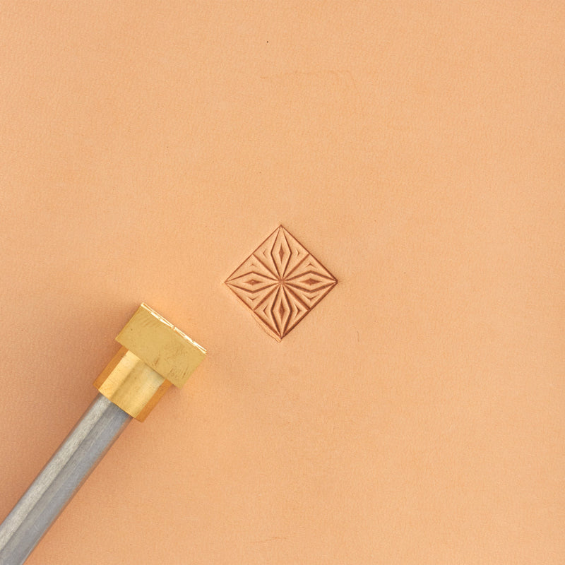 Sello de latón con forma de flor geométrica