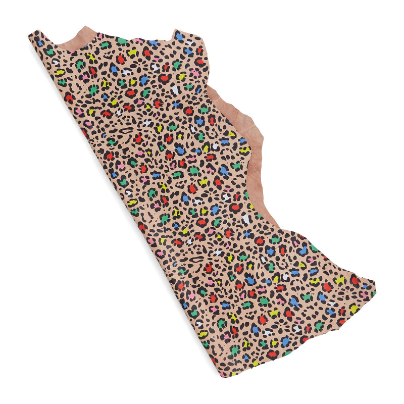 Piel de oveja con estampado de leopardo multicolor - VENTA FINAL