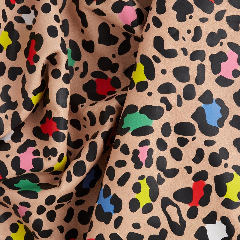 Piel de oveja con estampado de leopardo multicolor - VENTA FINAL