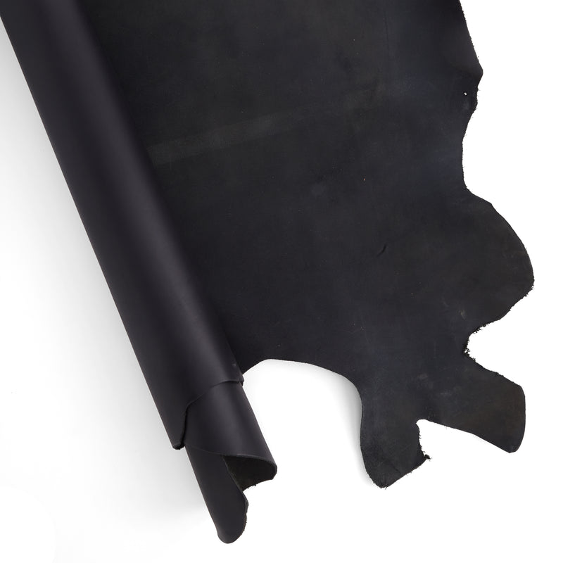 Cuero de curtido vegetal teñido de negro
