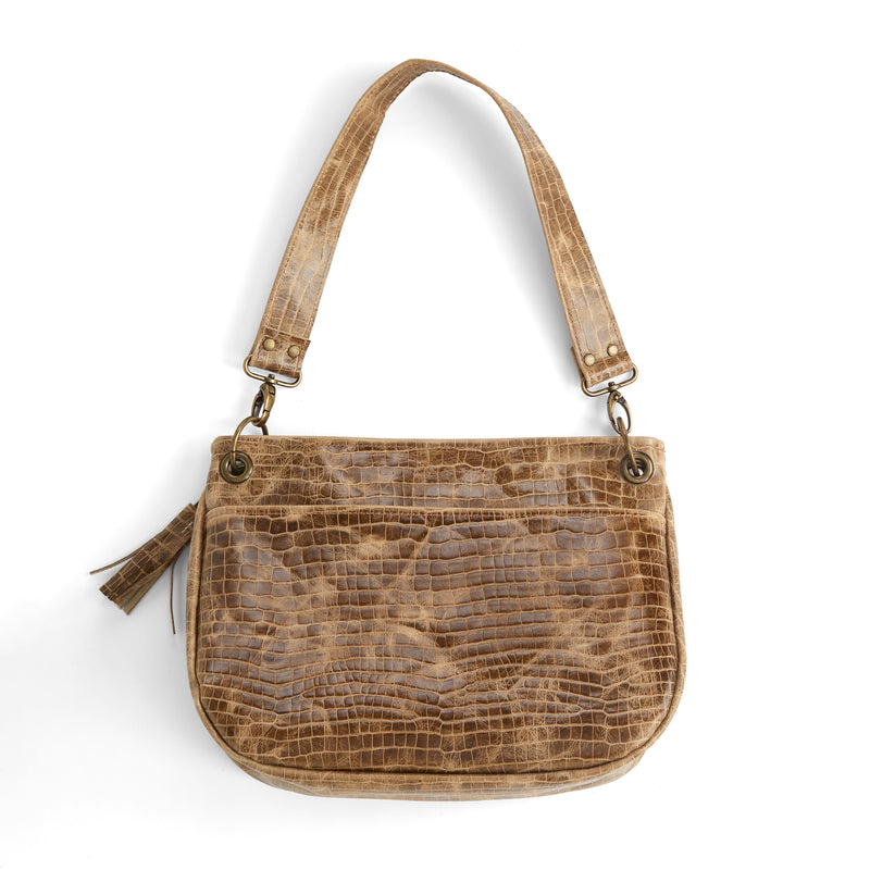 Côté en relief croco taupe