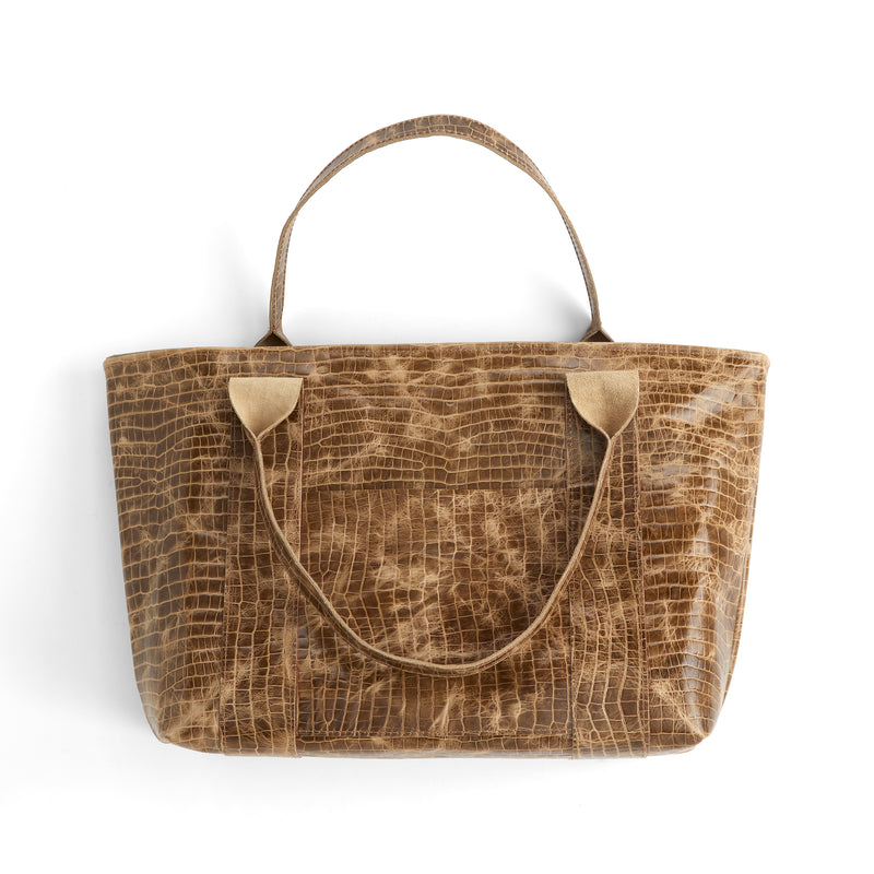 Côté en relief croco taupe