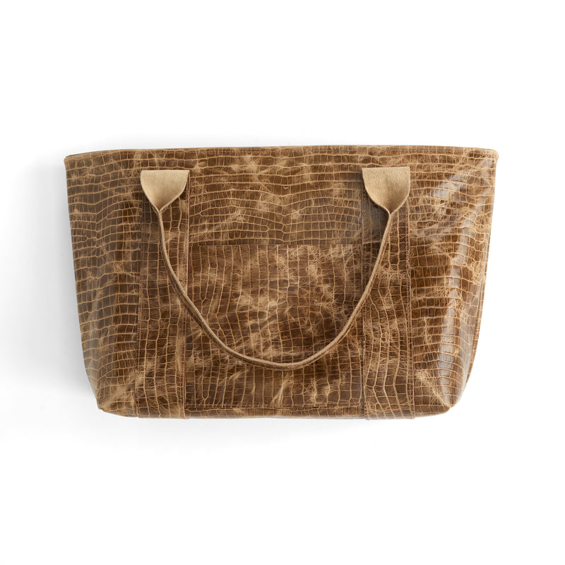 Côté en relief croco taupe