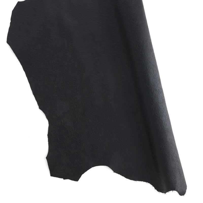 Floral Embossed Side Black